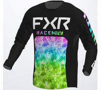 FXR Podium Colored Maillot de Motocross, negro-verde, tamaño XL para Hombres