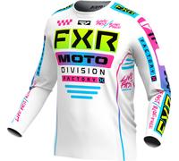 FXR Podium Gladiator 2024 Maillot de motocross, blanco/negro/azul, Talla M