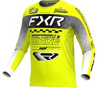 FXR Podium Gladiator Maillot de motocross, Negro/Blanco/Amarillo/Gris, Talla 2XL