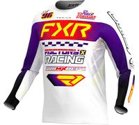 FXR Podium Gladiator Maillot de motocross, Negro/Blanco/Morado, Talla 2XL