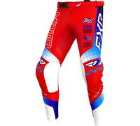 FXR Podium Gladiator Pantalones de motocross, blanco-rojo-azul, tamaño 32 para Hombres