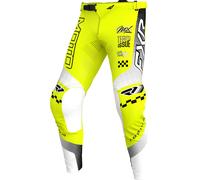 FXR Podium Gladiator Pantalones de motocross, negro-blanco-amarillo, tamaño 30 para Hombres