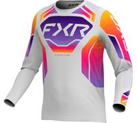 FXR Podium Relay Maillot de motocross, gris/morado, Talla M