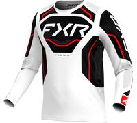FXR Podium Relay Maillot de motocross, negro-blanco-rojo, tamaño S para Hombres