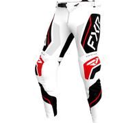 FXR Podium Relay MX White, pantalones textiles 28 male Blanco/Negro/Rojo