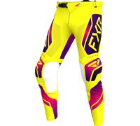 FXR Podium Relay MX Yellow, pantalones textiles 32 male Amarillo Neón/Lila/Fucsia