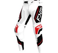 FXR Podium Relay Pantalones de motocross, blanco/negro/rojo, Talla 38