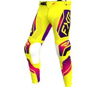 FXR Podium Relay Pantalones de motocross, negro-rosa-amarillo, tamaño 38 para Hombres