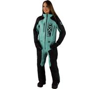 FXR Recruit F.A.S.T. Insulated Damas One Piece Traje de moto de nieve, negro/verde, Talla 14