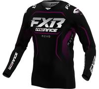 FXR Revo 2025 Maillot de motocross, Negro/Blanco/Morado, Talla M