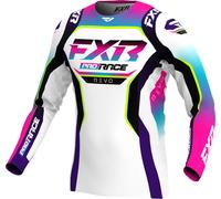 FXR Revo 2025 Maillot de motocross, negro-rosa-azul, tamaño 2XL para Hombres