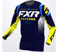 FXR Revo RaceDiv Maillot de Motocross, Azul/Amarillo, Talla XS
