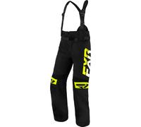 FXR RRX 2025 Pantalones con tirantes impermeables para motos de nieve, negro-amarillo, tamaño S para Hombres