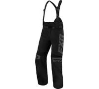 FXR RRX 2025 Pantalones con tirantes impermeables para motos de nieve, negro-gris, tamaño L para Hombres