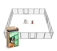 fxw Caño para perros para interior, jardín, autocaravana, camping, 80 cm, 24 paneles para perros pequeños y medianos, color negro