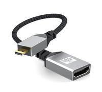 fxwtich Cable adaptador de vídeo 4k60hz de alto ancho de banda compatible con HDMI 4k 60hz Micro a flexible tejido Ultra HD compatible con enchufe macho para HDTV, laptop, tableta, cámara, color negro