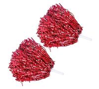 fxwtich Pompones de animadora, 2 unidades, con mango de plástico, accesorios coloridos para deportes enérgicos, equipo de baile, mejora de la apariencia, material de polietileno ligero y duradero, no