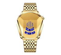 fxwtich Reloj de movimiento de cuarzo Sure Here's A Product Title for Listing Cool Men Mirror Shine Waterproof Golden Steel Strap Fashion Male Dress Wrist Watch, Dorado, Estilo de esfera