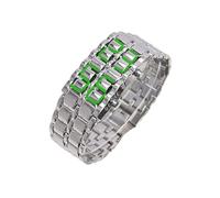 fxwtich Reloj digital de aspecto fresco, reloj de pulsera de lectura transparente para hombre con correa cómoda, duradera, pantalla de fuente grande, diseño preciso de esfera de tiempo, plateado, 1,