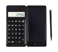 fxwtich Tableta de dibujo ecológica, botón de bloqueo, portátil, almohadilla de escritura a mano con calculadora de pantalla de 10 dígitos, compatible con niños, color negro