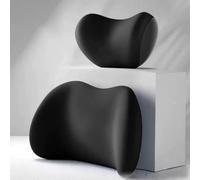 FXZNB Cojín para Asiento de Coche, Reposacabezas para Asientos de automóvil, Cubierta extraíble, Cojín de Soporte Lumbar Ergonómico,para McLaren Artura 2021-2025.,Black