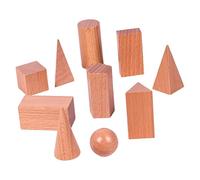 Fxzqgnh 10 Figuras Geométricas Sólidas de Madera para La Enseñanza de Matemáticas en Preescolar Y Escuela.