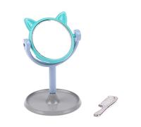 Fxzqgnh 2 Piezas Espejo Miniatura Tocador Maquillaje Modelo Giratorio con Peine Adorno para Decoración de Casa de Muñecas Escenarios de Juego Creativo Baño Do, Azul Y Gris