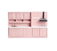 Fxzqgnh 2 Piezas Muebles Cocina Casa Muñecas Modular Juego Cocina Casa Muñecas Reali Mueble para Maquetas, Rosa