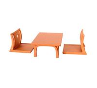 Fxzqgnh 3 Piezas Mesa Té Japonesa en Miniatura Compacto Juego Mesa con Sillas Sillas en Miniatura Tallado Casa Muñecas para Coleccionistas, Estilo B Mesa Cuadrada Baja Japonesa con Sillas 3 Piezas