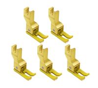 Fxzqgnh 5 Piezas Pie Prensatelas Universal para Máquina de Coser Industrial Accesorio Auxiliar Pie de Guía para Puntada Ajustable Hecho de PP Resistente, Amarillo, Derecha 0.1