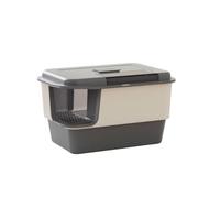 Fxzqgnh Arenero Cubierto Abatible Caja con Tapa Arenero con Pala para Hogar, Gris Milo, Arenero para Gatos con Pasillo Y Tapa Abatible