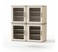 Fxzqgnh Armario Infantil de Cubos Apilables Organizador Estantería Mueble de Almacenamiento Diseño Modular con Superficie para Exposición Empotradas Adecuado, Transparente