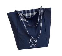 Fxzqgnh Bolso Tote para Mujer de Gran Capacidad, de Poliéster Suave, Estilo Patchwork, Bolso de Hombro Adecuado para Viajes, Senderismo, Ocio Y Trabajo, Azul, universal