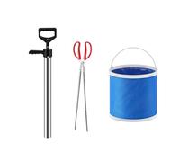 Fxzqgnh Bomba de Playa Set Extractor de Cubeta Plegable Pinza para Cangrejo Hecho de Acero Inoxidable Apto para Actividades al Aire Libre en la, M