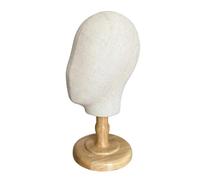 Fxzqgnh Cabeza Maniquí con Base Estable Cabeza Espuma con Soporte Profesional para Escaparate , B款头原木色支架 , Estilo B con Soporte De Madera Natural
