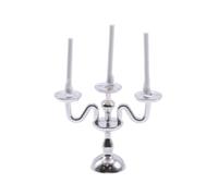 Fxzqgnh Candelabro en Miniatura Candelero Portavelas Adorno Accesorio con Forma Elegante y Simulación Realista Adecuado para Casas de Muñecas Escenas de Mesa Fotografías, Plateado