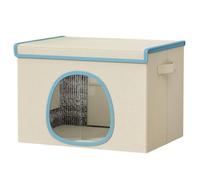 Fxzqgnh Casa para Mascotas con Acumuladores Frío Climatizador Portátil, Blanco Cremoso, Grande