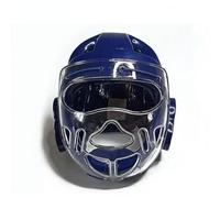 Fxzqgnh Casco de Taekwondo con Máscara Transpirable Casco de Taekwondo con Protector Facial Ajustable para Niños, Adultos, Entrenamiento, Azul, XL
