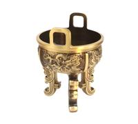 Fxzqgnh Cuenco Censer Turíbulo Recipiente de Latón con de Asa y Diseño Tradicional Ding Relieve Detallado Apto para Rituales Oración y Meditación en el Hogar