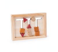 Fxzqgnh Desarrollo Motriz Tonos Naranja Rojo Clasificador Geométrico Madera Clasificador Formas Madera Tablero Sensorial Educación Práctica