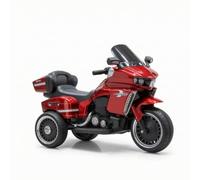 Fxzqgnh Elécca Infantil Seguro Vehículo para Montar Realista cicleta Elécca para Niños, Exteriores, Parque, Jardín, Rojo, Doble Tracción 12V 7A, Pintura Al Horno, Control Remoto, Asiento De Cuero