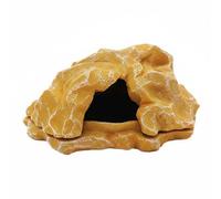 Fxzqgnh Escondite Resina Seguro Cueva Realista Refugio Artificial para Serpientes, Ranas Cornudas, Terrario, Acuaterrario, Amarillo, Cueva De Escondite Multifuncional