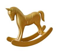 Fxzqgnh Estatua de caballo balancín, decoración de mesa, artículo de coleccionista, escultura de animales retro, figura decorativa para dormitorio, escritorio o estante, color dorado