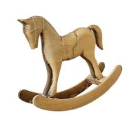 Fxzqgnh Estatua de caballo balancín, decoración de mesa, artículo de coleccionista, escultura de animales retro, figura decorativa para dormitorio, escritorio o estante, color amarillo