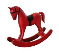 Fxzqgnh Estatua de caballo balancín, decoración de mesa, artículo de coleccionista, escultura de animal retro, figura decorativa para dormitorio, escritorio o estante, color rojo