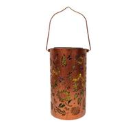 Fxzqgnh Farol Colgante Exterior Solar Lámpara Jardín Linterna Decorativa Luz Ambiental con Corte Efecto de Proyección Cálida Cuerpo de Hierro con Asa Adecuado