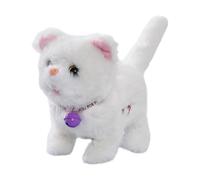 Fxzqgnh Gato Interactivo Electrónico Juguete de Peluche Que Habla Y Material Adecuado para Y Celebraciones, Blanco
