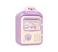 Fxzqgnh Hucha de Juguete con Dispensador Automático de Billetes, con Ruedas para Niños Y Código, Violeta