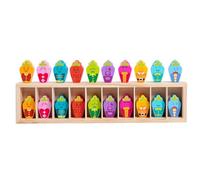 Fxzqgnh Juego de Memoria Infantil Juego Educativo Tablero de Emparejar Bandeja Madera Fichas Organización Aprendizaje Memoria Manos Pequeñas Adecuado para, Estilo De Expresiones De Rábano