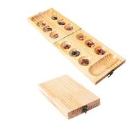 Fxzqgnh Juego de Mesa Clásico Tablero Madera Plegable Transporte Sencillo Contiene 50 Fichas Vidrio Cierre Metálico Adecuado para Adultos Niños